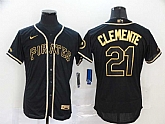 Pirates 21 Roberto Clemente Black Gold 2020 Nike Flexbase Jersey,baseball caps,new era cap wholesale,wholesale hats